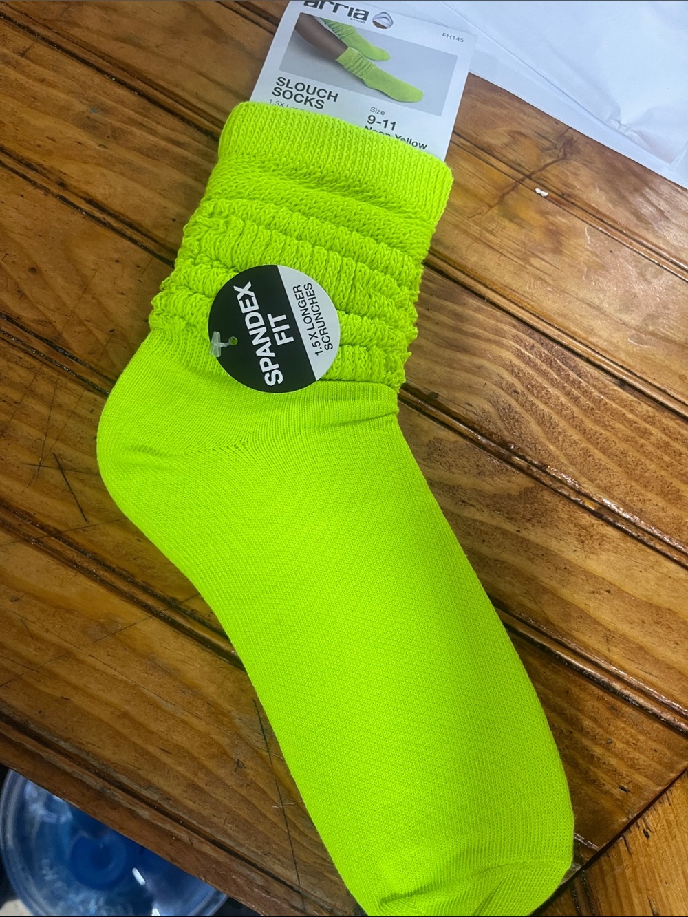 Neon Yellow Slouch Socks with Spandex Fit